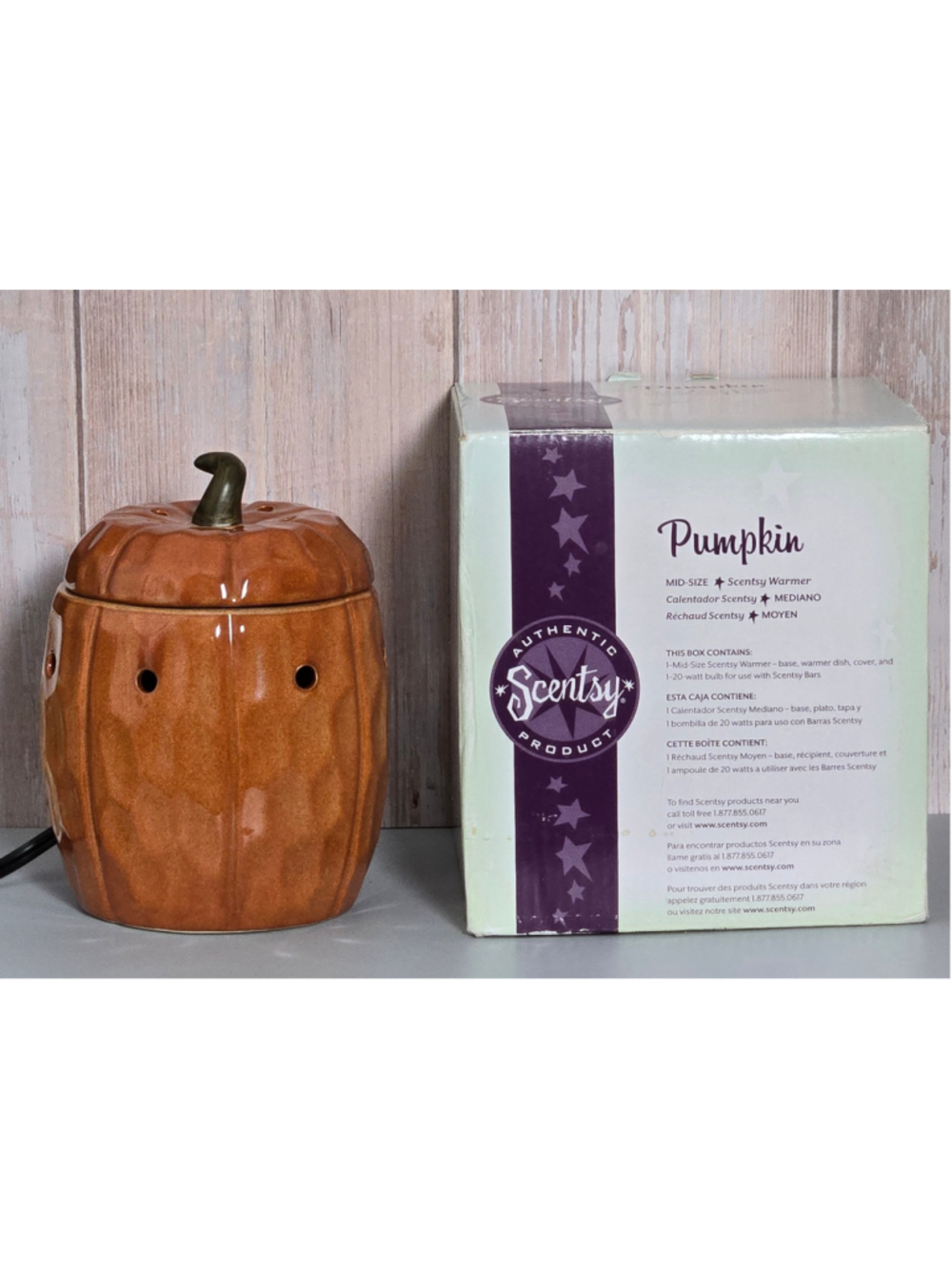Scentsy Pumpkin Mid Size Wax Warmer MSW-PUMK Orange Fall Halloween w/ Box
